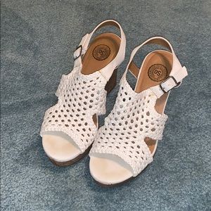 White SO heels size 8